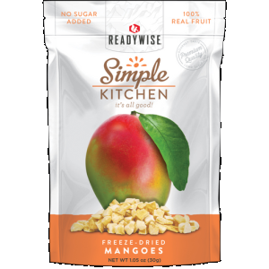 ReadyWise SK05911 Simple Kitchen Freeze Dried Fruit Mango 1 Serving Pouch 6 Per Case