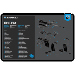 TekMat TEKR17HELLCATBLU Springfield Armory Hellcat Cleaning Mat Black/Blue/White Rubber 11" x 17"