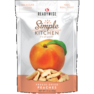 ReadyWise SK05008 Simple Kitchen Freeze Dried Fruit Peaches 1 Serving Pouch 6 Per Case