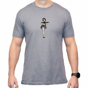 HULA GIRL CVC T-SHIRT STONE GRAY HEATHER MEDIUM