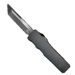 Templar Knife XSBR221 Excalibur Small 3" OTF Tanto Plain Black Oxide Stonewashed Powder Coated D2 Steel Blade/4.50" Black Aluminum/Rubber Handle Includes Pocket Clip