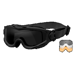 Wiley X SP293B Spear Goggles Smoke Gray/Clear/Light Rust Lens Matte Black Frame