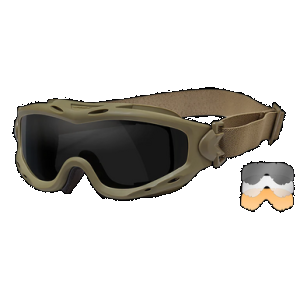 Wiley X SP293T Spear Goggles Smoke Gray/Clear/Light Rust Lens Tan Frame