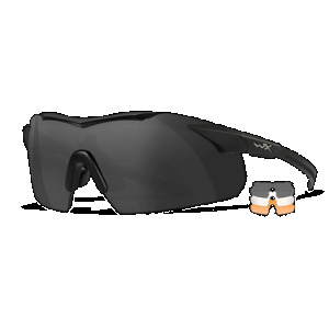 Wiley X 3552 Vapor Comm Temples Smoke Gray/Clear/Light Rust Lens Polycarbonate Matte Black Frame
