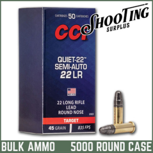 CCI Semi-Auto Quiet 22 Long Rifle Lead Round Nose 45 Grain - CASE 5000 Rounds - Cci
