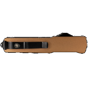 Templar Knife MAAB321 Premium Lightweight Slim 8.09" OTF Drop Point Plain Black Oxide Stonewashed Powdered D2 Steel Blade/4.93" Bronze Anodized Aluminum Handle