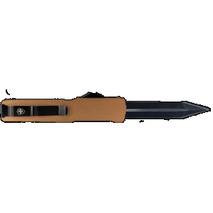 Templar Knife MAAB121 Premium LW Slim 3.25" OTF Dagger Plain Black Oxide Stonewashed Powder Coated D2 Steel Blade, 5" Bronze Anodized Aged Aluminum Handle