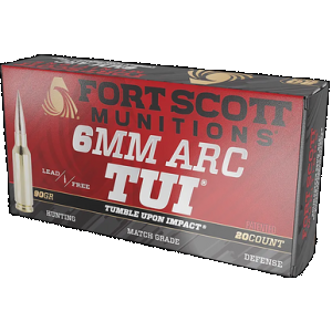 Fort Scott Munitions 6ARC-090-SCV2 Tumble Upon Impact (TUI) 6ARC 90gr Solid Copper Spun 20 Per Box/10 Case