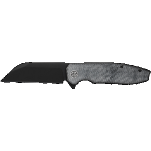 Sig Sauer Knives KA8BB Karak 3.25" Folding Wharncliffe Plain Black PVD Nitro-V Blade, 4" Salt & Pepper Micarta Handle