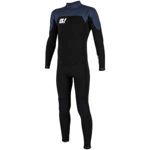 Buell Youth RBZ Stealth Mode 4/3 Back Zip Wetsuit, Black/Slate / 4