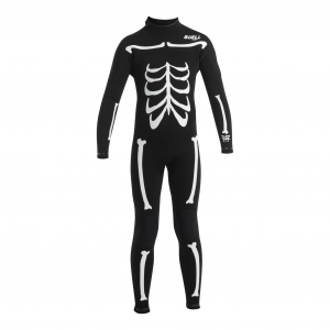 Buell Youth RBZ Stealth Mode Rubber Bones 4/3 Back Zip Wetsuit   2020, 1 / Black/White Bones