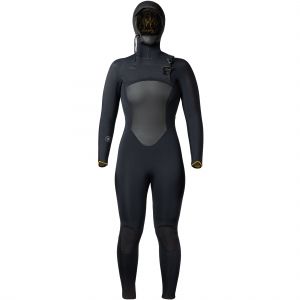 Xcel Women's Drylock 6/5 Hooded Chest Zip Wetsuit, Black / 4