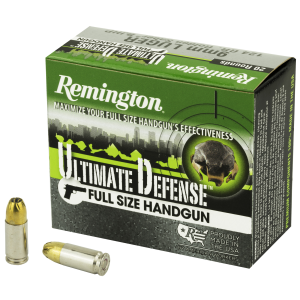 Remington Ultimate Defense 9MM 124 Grain Brass Jacketed Hollow Point Handgun Ammo - 20 Rounds -