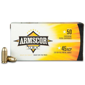 Armscor FAC45-12N 45 ACP 230 Grain Full Metal Jacket Handgun Ammo - 1000 Rounds - Dirty Bird Industries