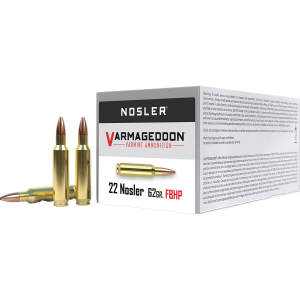 Nosler Varmageddon 22 62 gr Flat Base Hollow Point (FBHP) Rimfire Ammo - 50 Rounds -