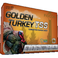 Fiocchi 123TSS7 Golden Turkey TSS Tungsten 12 Gauge 3in Shotgun Shells, #7 Shot