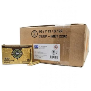 Patriot Sports LLC. .223 Remington, 55gr Full Metal Jacket, Brass, Boxer, Reloadable, 1000 Rd Case, New Production, Made In The Czech Republic by SVT