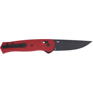 CRKT 7170rd Sero EDC 3.02\" Folding Plain Black TiNi S35VN SS Blade, Red Textured Green Handle