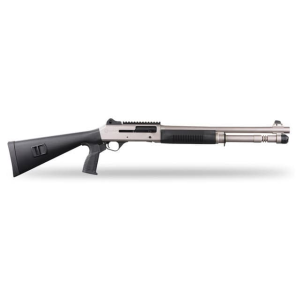 Panzer Arms M4 Marine Grade Tactical Semi-Auto Shotgun 18.5\" Barrel 12GA 3\" 5 Round, Piston Driven, Electroless Nickel-Phosphorus Finish - PAM4MTSSS
