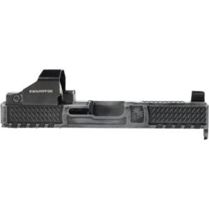 Swampfox - Wolverine Slide Battleworn Gray For Glock 19 Gen 3 Models - RMR Optic Cut - Suppressor Height Fiber Optic Sights - WVS19-BWS