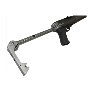 Samson 10-00037-00 A-TM Folding Stock Stainless Steel & Walnut Finish with Black Polymer Grip for Ruger 10/22 (Rifle Parts NOT Included) - Samson Manufacturing