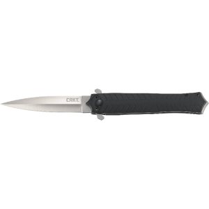 CRKT 2265 Xolotl 3.64\" Folding Spear Point Plain Satin 4116 Stainless Steel Blade/Black G10 Handle Includes Pocket Clip