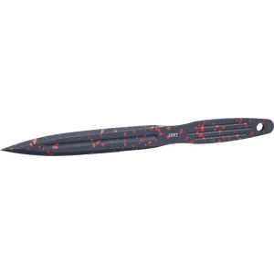 CRKT K930RKP Onion Throwing Knives 6.25\" Fixed Spear Point Plain Non-Sharp Black/Red Spatter 1050 High Carbon Includes Sheath 3 Blades