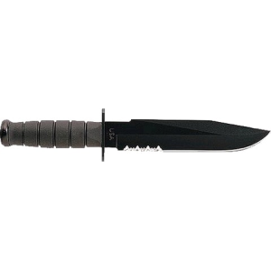 Ka-Bar 1271 Fighting/Utility 8\" Clip Point Serrated Kraton G Hndl Black