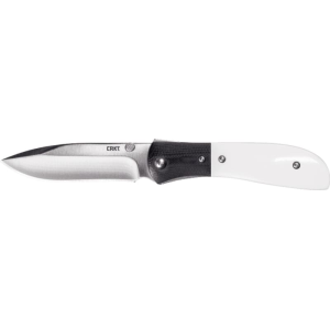 CRKT M4-02M M4-02M 3.25\" Plain Satin 8Cr13MoV SS Blade Black/White Resin Infused Fiber w/G10 Bolster Handle Includes Pocket Clip