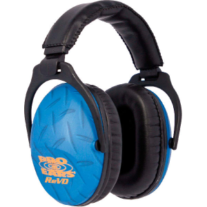 Pro Ears PE26UY010 ReVO Passive Muff 26 dB Over the Head Blue Ear Cups with Black Headband & Diamond Plate Pattern for Youth 1 Pair