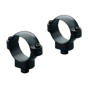 Leupold 49979 Quick Release Scope Ring Set Dual Dovetail High 1\" Tube 0 MOA Matte Black Steel - Leupold / Redfield