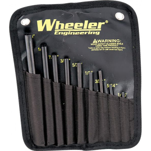 Wheeler 710910 Roll Pin Punch Set Starter Set Black/Yellow Steel Knurled Handle 9 Pieces - Battenfeld