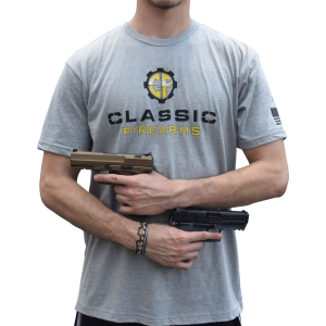 Classic Firearms T-Shirt - Heather Grey