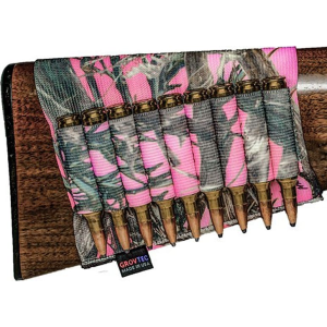 Grovtec US Inc GTAC74 Buttstock Ammo Holder Rifle 9 Loops Elastic/Nylon TrueTimber Conceal Dark Pink