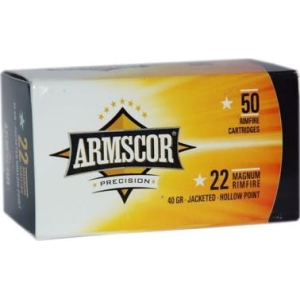 Armscor Ammo .22WMR 40GR. Jacketed Hollow Point 50-PACK - 50rd Box - Armscor