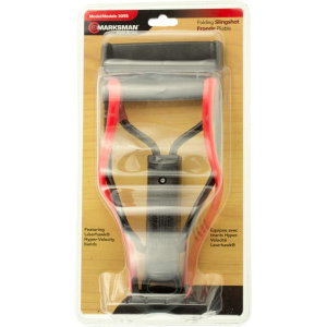 Marksman 3055 Marksman 3055 Folding Slingshot Red Hyper-Velocity Band Black Molded Handle