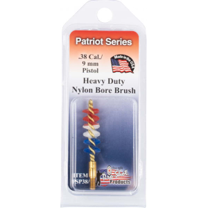 Pro-Shot PSP389 Patriot Series Bore Brush 9mm/38 Cal Pistol #8-32 Thread Nylon Bristles Brass Core