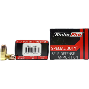 SinterFire Inc SF45155SD Special Duty (SD) 45 ACP 155 GRLead Free Frangible Hollow Point 20 Per Box