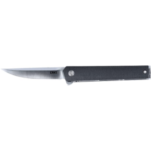 CRKT 7095KXC CEO Compact 2.62\" Folding Plain Satin 1.4116 SS Blade, Black Carbon Fiber/SS Handle - Columbia River Knife