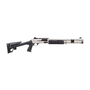 Panzer Arms M4 SPEED PRO Tactical Semi-Auto Shotgun 18.5\" Ported Barrel 12GA 3\" 5 Round -Fixed Skeleton Stock -MLOK Handguard -Nickel Finish -PAM4CSMMFSS