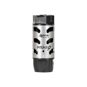 Odin Works Atlas 9 Compensator 9mm Muzzle Brake, 1/2-28 Threads, 2.5\" OAL, Titanium Sleeve.