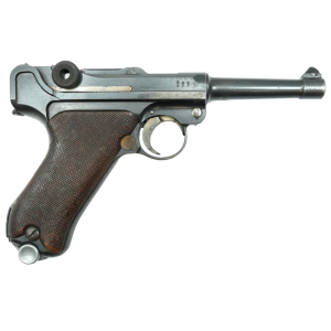 From Ben\'s Private Collection, WWI Era 1917 Dated DWM P08 German Luger W /1920 Property Stamp. 9MM Luger /Para, G/V.G. Cond, Ser# 4322, C& R Eligible