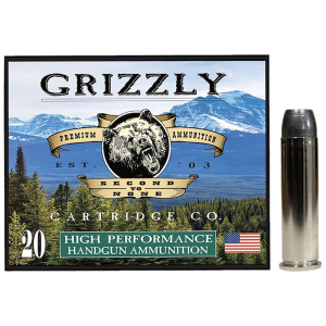 Grizzly Ammo High Performance 357 Mag 180gr Wide Flat Nose Gas Check Brass Case 20 Rounds GC357M12