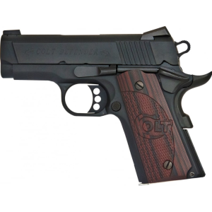Colt O7800XE 1911 Defender Single 45 ACP 3\" 7+1 Black Cherry G10 Grip Blued Carbon Steel