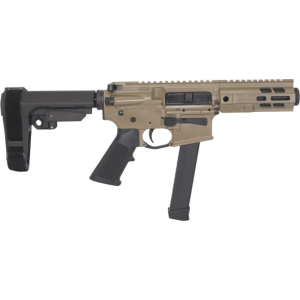 BRIG BM-9 9mm Luger Pistol, 6.5\" Barrel, 15+1 Capacity, SBA3 Brace, M-LOK Handguard, FDE Finish