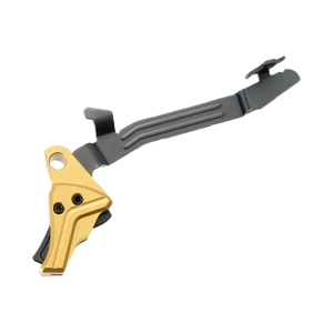 Tyrant CNC I.T.T.S Trigger Gold/Black for Glock 43/43X/48, Aluminum Construction, MPN TDG43TRIGGOLDBLKBAR.
