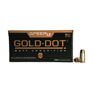 Speer LE Gold Dot, Duty Ammnuition Personal Protection 40 S&W 180 gr Hollow Point (HP) - 50rd Box - 53962 - Cci