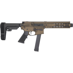 Brigade BM-9 Pistol 9mm 9\" Barrel 33+1 Semi-Auto SBA3 Brace MLOK Handguard Threaded Mini Can Black