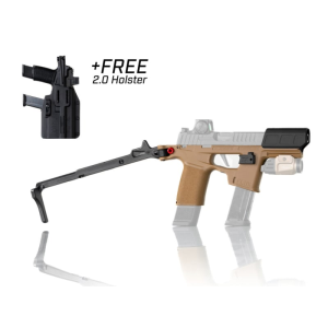 FLUX DEFENSE 365 Raider Ultralight, Sig Sauer P365 Micro PDW Chassis, Folding Brace, Polymer, CHASSIS ONLY (FCU/SLIDE NOT INCLUDED), INCLUDES FREE HOLSTER, Coyote