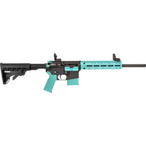 Tippmann Arms M4-22 LTE Accent A101203 Rifle 22 LR 16\" Threaded Barrel 25 Rounds Semi-Auto AR Optics Ready Robin Egg Blue